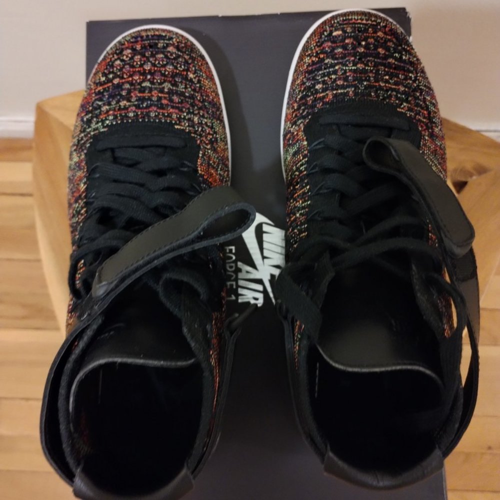 Nike Air Force 1 Ultra Flyknit Mid 817420-002 - Multi-Color Black - Size Men 10 - Picture 4 of 9